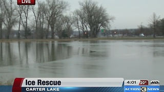 Ice rescue at Carter Lake