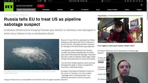 Opinion is pointing to the US/West being the saboteur of the Nord Stream Pipelines