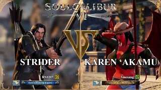 Strider (RS1207) VS Karen ‘Akamu (Amesang) (SoulCalibur VI — Xbox One Ranked)