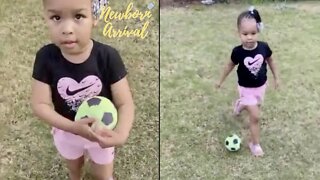 Jessica Dime's Daughter Blessing Shows Off Her Soccer Skills! ⚽️