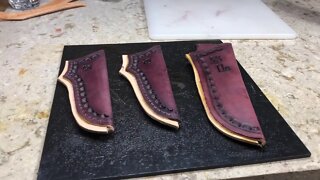 Finishing up some knives and sheaths