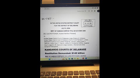 KANGAROO COURTS OF DELAWARE: Restitution Demanded: $140 billion