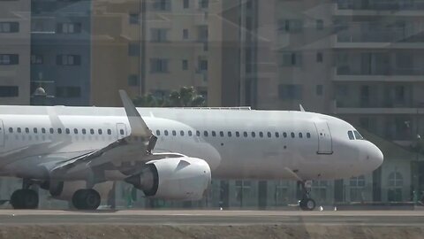 A21N Titan Airways Taxi and Departure from Gibraltar