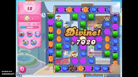 Candy Crush Level 2176 Audio Talkthrough, 2 Stars 0 Boosters