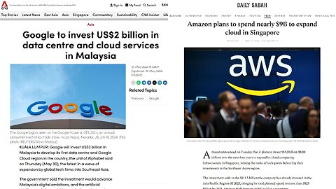 Google and Amazon set to invest Usd 11 billion in Malaysia and Singapore, none in Philippines