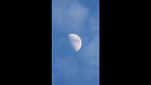 PROOF the Moon Is Not in "Space": Clouds behind the Underformed Half Plasma Moon in the Day Sky