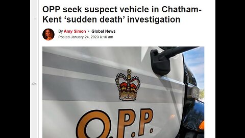 Ontario Provincial Police Seek Suspect Vehicle in "Sudden Death"