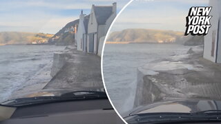 Scariest drive ever? Cliff edge in Aberdeenshire, Scotland
