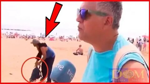 Un rucsac este furat pe o plajă din Spania în timp ce televiziunea spaniolă(TVE) realiza un interviu