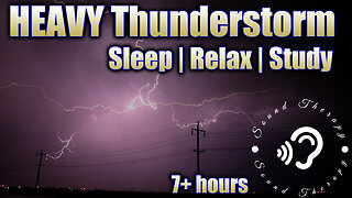 Deep Sleep | Thunderstorm | Heavy Rain | Crackling Thunder | HD Stereo | Black Screen