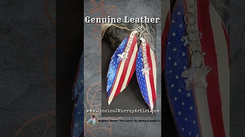 STARRY AMERICANA, 4 inch, leather feather earrings