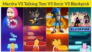 Marsha vs Talking Tom vs Sonic vs Blackpink | Tiles Hop: EDM Rush!