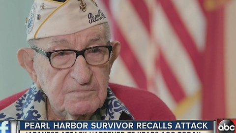 Local Pearl Harbor survivor recounts attack on 75th anniversary