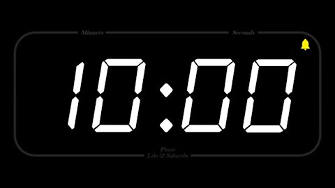 10 MINUTES TIMER WITH ALARM Full HD COUNTDOW