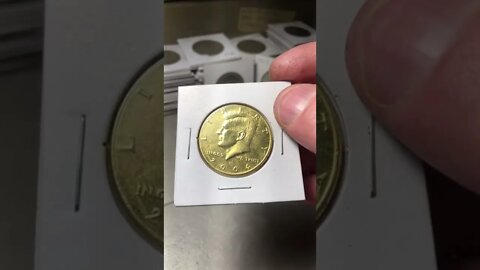 Gold Clad NIFC 2004 Kennedy Half Dollar - Awesome Find in Bank Roll of Halves