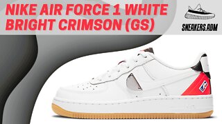 Nike NBA X Air Force 1 LV8 HO20 White Bright Crimson (GS) - CT3842-101 - @SneakersADM