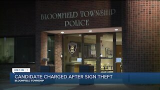 Candidate charged after sign theft in Bloomfield Township