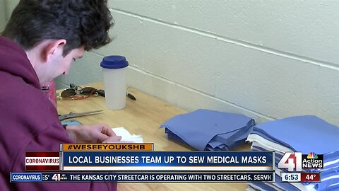 Local businesses team up to sew medical masks
