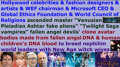 NWO fallen angel elites' clone avatar bodies made from fallen angel & human DNA to breed nephilims
