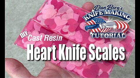 Resin Casted Paper Heart Knife Handles by Berg Knifemaking