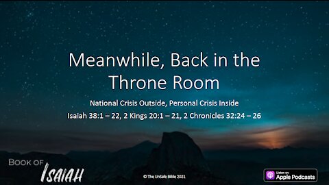 Isaiah 38 Meanwhile, Back in the Throne Room