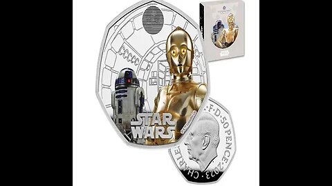 STAR WARS R2-D2 AND C-3PO 2023 UK 5OP SILVER PROOF COLOR COIN