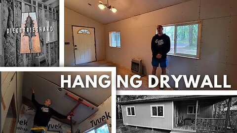 Hanging Drywall in the New Room at the #OffGrid #Cabin