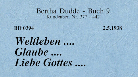 BD 0394 - WELTLEBEN .... GLAUBE .... LIEBE GOTTES ....