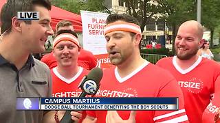 Dodge Ball tournament benefiting the Boy Scouts in Campus Martius Park