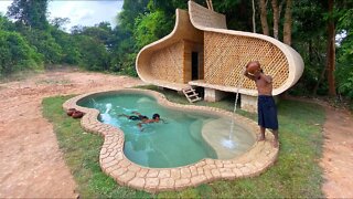 Building Jungle Villa and Swimming Pool With Décor Private Living Room