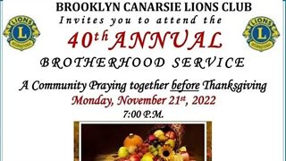 The 40th Annual Brotherhood Service hosted by the Brooklyn Carnarsie Lions Club 11/21/2022