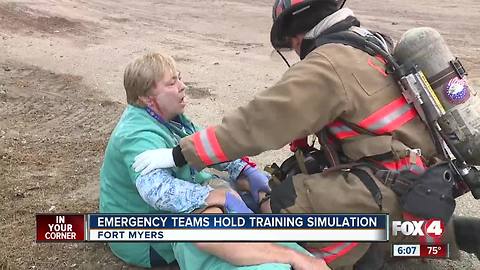 Emergency Teams Hold Training Simulation