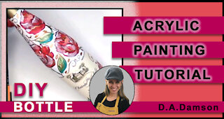 Class Painting Tutorial - DIY - Bottle of Chateau Michelle Wine