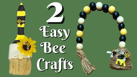 Easy Bee Decor | Easy Bee Crafts | DIY Bee Gnome | DIY Bee Skep | Dollar Tree Bee Decor