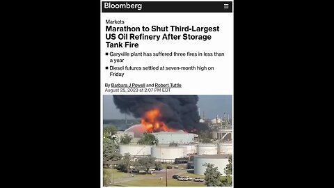 Marathon Shuts Down 3rd-Largest US Oil Refinery After Storage Tank Fire @CanadianPrepper