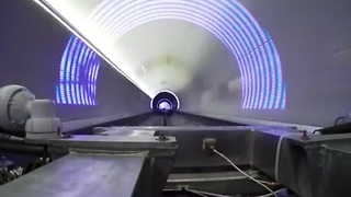Point-of-view footage showing Hyperloop hitting record speeds