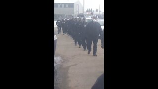 INSANE: Hundreds of Cops Surround Church in Canada to Stop People Entering Building and Defend Wall