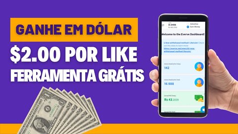 Receba $2,00 Por Like Com Essa Ferramenta Ultra Secreta GRÁTIS (SEM LIMITES) Ganhar Dinheiro Online