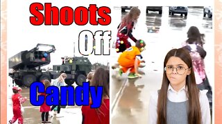 Raw Video of U S Army HIMARS Shoots Out Halloween Candy🍬🍫 for Kids Reaction