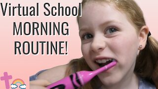 Virtual School MORNING ROUTINE for a 4 & 7 year old!