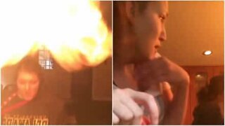 Cette jeune fille manque de mettre le feu à la cuisine