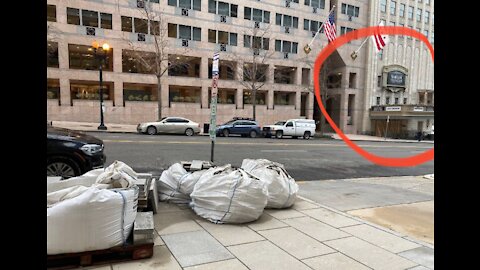 Bricks and Propane tanks on DC sidewalk = just construction material