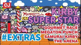 Kirby Super Star (mini jogos): Gourmet Race, Megaton Punch, Samurai Kirby e The Arena