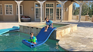 Creative Little Brothers Engineer their own Water Slide