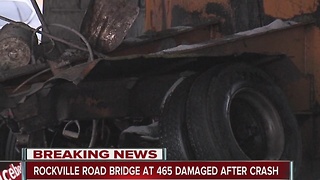 Vehicle crashes into overpass, NB I-465 closed on west side