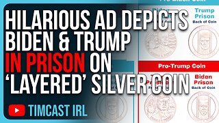 HILARIOUS Ad Depicts BIDEN & TRUMP IN PRISON On “Layered” Silver Coin