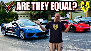 Will This Ferrari Supercar Owner LIKE my C8 Corvette? Surprising Reaction!