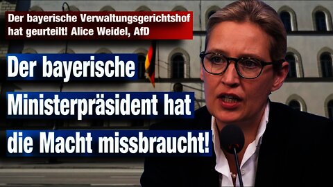 Der bayerische Verwaltungsgerichtshof hat geurteilt! Alice Weidel, AfD