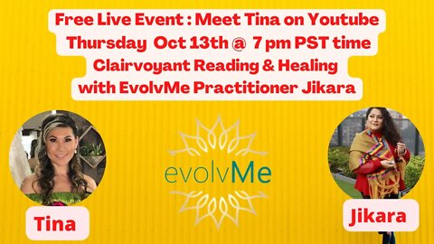 Free Live Event Clairvoyant Tarot sample reading with EvolvMe practitioner Jakira