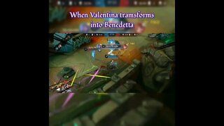 When Valentina tramsforms into Benedetta